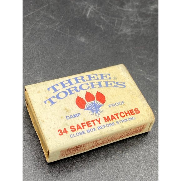 Vintage Three Torches Damp Proof Matches Matchbox - Picture 11 of 12